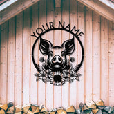 Personalized Pig Barn Metal Sign with Led Lights, Pig Ranch Wall Art, Pig Farm Sign, Pig Wall Decor, Farmer Name Sign, Farmer Gift