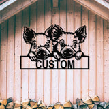 Personalized Pig Barn Metal Sign with Led Lights, Pig Ranch Wall Art, Pig Farm Sign, Pig Wall Decor, Farmer Name Sign, Farmer Gift