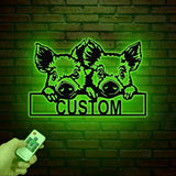 Personalized Pig Barn Metal Sign with Led Lights, Pig Ranch Wall Art, Pig Farm Sign, Pig Wall Decor, Farmer Name Sign, Farmer Gift