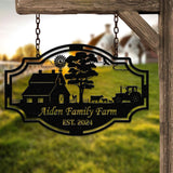 Personalized Metal Farm Sign | Custom Farmhouse Decor | Farm Name Sign | Outdoor Rustic Metal Ranch Sign | Barn Gate Plaque | Custom Farm