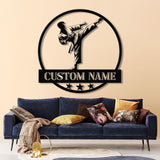 Custom Boy Karate Metal Wall Art with Led Lights, Martial Arts Sign, Kid Karate Sign, Birthday Gift for Son, Kids Room Decor, Nursery Decor