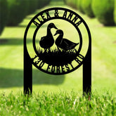 Personalized Duck Pair Address Garden Stake, Custom Duck Design, Custom House Numbers Display, Metal Address Sign, House Number Plaque