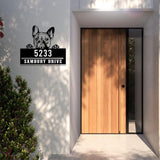 Personalized Peeking Dogs House Address Sign, Pet Metal Address Plaque, House Number Display, Address Sign, Garden Stake, Outdoor Decoration