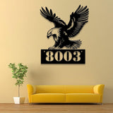 Custom Eagle Metal Address Sign House Number Hanging Address Plaque, Led Sign, Outdoor Sign, Modern Address Sign, New Home Gift
