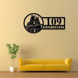 Custom Horse Farmhouse Metal House Number Sign, Custom Address Sign, Personalized Address Plaque, Street Name Sign, Front Door Sign