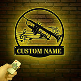 Custom Trumpet Player Name Metal Sign, Personalized Jazz Musician Gift, Music Lover Wall Decor, Musician Name Sign, Music Room Decoration