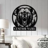 Personalized Metal Bear Sign, Bear Cabin Sign, Cabin Decor, Outdoor Metal Sign, Hunter Gift, Hunting Gift, Bear Decor, Gift for Dad