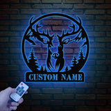 Custom Deer Hunting Metal Sign, Custom Buck Antler Split Metal Wall Hangings, Deer Hunter Name Sign, Hunter's Gift, Cabin Decor