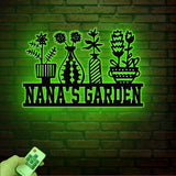 Custom Plant Pot Garden Metal Sign, Nana Garden Sign, Garden Wall Art, Custom Gardener Name Sign, Metal Yard Decor, Gardening Gifts