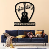 Guitar Pick Metal Wall Art With Led Lights, Personalized Guitar Metal Sign Music Room Decor, Guitarist Gift, Guitar Lover Gifts
