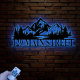 Custom Mountain Forest Address Sign, Metal House Number Sign, Personalized Address Plaque, Street Name Sign, Front Door Sign, New Home Gift