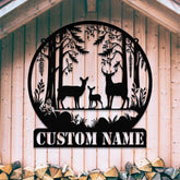 Personalized Deer Metal Cabin Sign with Led Lights, Custom Deer Forest Metal Sign, Last Name Sign, Deer Sign, Cabin Sign, Gift for Dad