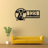 Custom Cow Metal House Number Sign with Led Light, Custom Address Sign, Personalized Address Plaque, Farm Sign, Front Door Sign