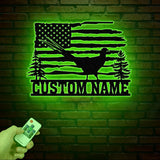 Personalized US Pheasant Metal Sign, Custom Pheasant Hunting Name Sign, Wall Decor for Man Cave, Hunter Gift for Dad, Pheasant Decor