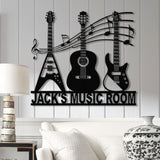 Custom Guitar Metal Wall Art With Led Lights, Personalized Guitar Metal Sign Music Room Decor, Guitarist Gift, Guitar Lover Gifts