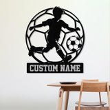 Custom Soccer Metal Sign With Led Lights, Soccer Player Metal Wall Art, Gift For Soccer Player, Kid Room Decor, Soccer Player Name Sign