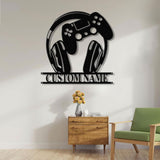 Custom Video Game Metal Sign with Led Light, Game Controller Metal Wall Art, Gamer Name Sign, Game Room Decor, Video Game Art, Gift for Him