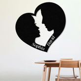 Custom Couple Name Sign & Heart Metal Sign, Personalized Names You and Me Metal Wedding Decor Metal Memorial Sign Couple Love gift