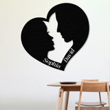 Custom Couple Name Sign & Heart Metal Sign, Personalized Names You and Me Metal Wedding Decor Metal Memorial Sign Couple Love gift