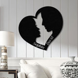 Custom Couple Name Sign & Heart Metal Sign, Personalized Names You and Me Metal Wedding Decor Metal Memorial Sign Couple Love gift