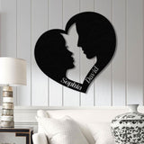 Custom Couple Name Sign & Heart Metal Sign, Personalized Names You and Me Metal Wedding Decor Metal Memorial Sign Couple Love gift