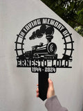 Personalized Train Memorial Stake, Metal Stake, Train Sign, Train Gift, Train Loss, Sympathy Sign, Grave Marker, Remembrance Stake