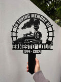 Personalized Train Memorial Stake, Metal Stake, Train Sign, Train Gift, Train Loss, Sympathy Sign, Grave Marker, Remembrance Stake