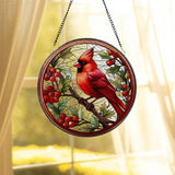 Cardinal Glass Suncatcher, Bird Glass Art, Cardinal Window Hanging, Memorial Suncatcher, Cardinal Lover Gift, Bird Wall Hanging, Home Decor