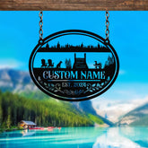 Custom Lakehouse Steel Sign: Personalized Cabin Name, Outdoor Decor