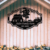 Personalized Metal Farm Sign | Custom Farmhouse Decor | Farm Name Sign | Outdoor Rustic Metal Ranch Sign | Barn Gate Plaque | Custom Farm