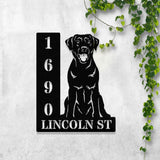 Personalized Labrador Retriver House Number, Pet Home Number Metal Wall Sign, Animal Outdoor House Address Sign, Dog Home Address Sign