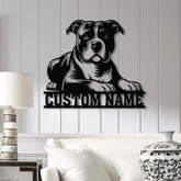 Custom Name Pitbull Metal Sign with Led Light, Pitbull Sign, Personalized Dog Sign, Dog Monogram, Dog Mom Gift, Dog Gift, Pitbull Lovers