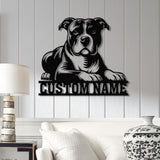 Custom Name Pitbull Metal Sign with Led Light, Pitbull Sign, Personalized Dog Sign, Dog Monogram, Dog Mom Gift, Dog Gift, Pitbull Lovers