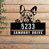 Personalized Peeking Dogs House Address Sign, Pet Metal Address Plaque, House Number Display, Address Sign, Garden Stake, Outdoor Decoration