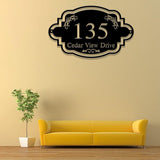 Personalized Address Sign with Led Light, Metal Address Sign for House Number Sign Metal Address Plaque, Front Porch Address Sign