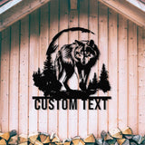 Personalized Wolf Metal Wall Art LED Light, Custom Wolf Metal Sign Room Decor, Wolf Led Sign, Wolf Wall Decor, Animal Office Decor
