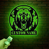Personalized Metal Bear Sign, Bear Cabin Sign, Cabin Decor, Outdoor Metal Sign, Hunter Gift, Hunting Gift, Bear Decor, Gift for Dad