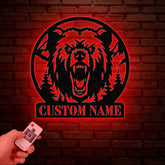 Personalized Metal Bear Sign, Bear Cabin Sign, Cabin Decor, Outdoor Metal Sign, Hunter Gift, Hunting Gift, Bear Decor, Gift for Dad
