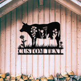 PersonalizedCow Metal Sign, Custom Cow Name Sign, Ranch Sign, Metal Farmer Gift, Cow Metal Wall Art, Cow Farmhouse Sign, Cow Farm Sign