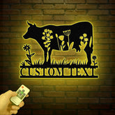 PersonalizedCow Metal Sign, Custom Cow Name Sign, Ranch Sign, Metal Farmer Gift, Cow Metal Wall Art, Cow Farmhouse Sign, Cow Farm Sign