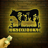 PersonalizedCow Metal Sign, Custom Cow Name Sign, Ranch Sign, Metal Farmer Gift, Cow Metal Wall Art, Cow Farmhouse Sign, Cow Farm Sign