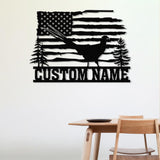 Personalized US Pheasant Metal Sign, Custom Pheasant Hunting Name Sign, Wall Decor for Man Cave, Hunter Gift for Dad, Pheasant Decor