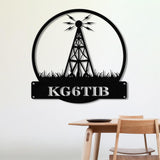 Custom Ham Radio Metal Sign with LED Light, Personalized Amateur Radio Name Sign, Radio Operator Decoration, Amateur Call Sign