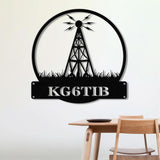 Custom Ham Radio Metal Sign with LED Light, Personalized Amateur Radio Name Sign, Radio Operator Decoration, Amateur Call Sign