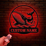 Custom Whale Metal Wall Art, Large Blue Whale Home Decor, Nautical Decor, Ocean Theme Decor, Whale Metal Sign, Nautical Decor