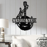 Personalized Guitar Metal Wall Art with Led Lights, Custom Guitarist Name Sign, Home Decor, Music Room, Kids Nursery Decor