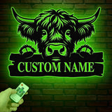 Custom Cow Metal Sign, Personalized Farmhouse Sign, Cow Kitchen Decor, Gifts for Cow Lovers, Cow Ranch Sign, Farmhouse Outdoor Wall Decor