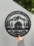 Personalized Cabin Metal Sign, Cabin Sign, Lodge Decor, Cabin Decor, Cabin Lake House Cottage Welcome Sign, Custom Camp Sign, Outdoor Sign