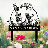 Custom Floral Butterfly Garden Sign, Personalized Name Garden Stake, Metal Garden Sign, Gardener Name Sign, Gardener Gift, Yard Decor