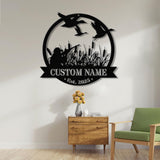 Custom Duck Hunting Metal Sign with LED Light, Personalized Hunter Name Sign, Duck Cabin Decoration, Housewarming Gifts, Christmas Gifts